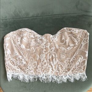 Lace Strapless Bustier Top